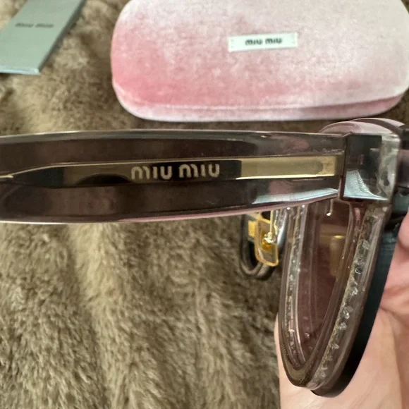 Miu Miu MU03TS Pink Purple Glitter Sunglasses - Picture 5 of 11